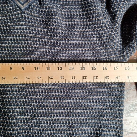 Peconic Bay Traders Knit Sweater Mens Medium Eclectic Grandpa Blue Pullover - Picture 8 of 8